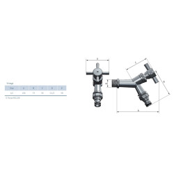 ARCO Zawór kulowy czerpalny GZ 1/2" chromowany z szybko złączką 105001